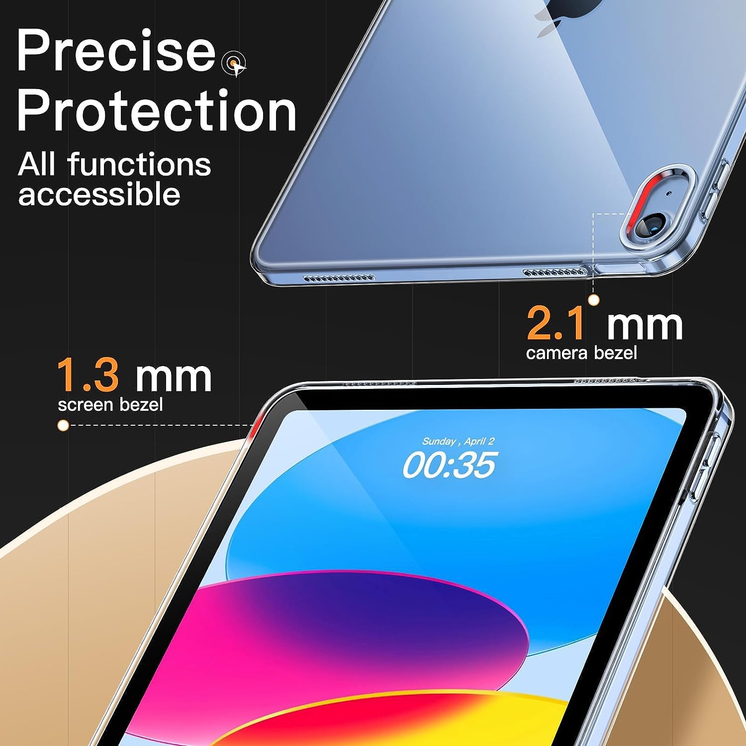 Shockproof Case for (A16) 11th Generation 11 Inch 2025/ iPad 10th Generation 10.9 Inch 2022, Soft TPU Transparent Slim Shockproof Tablet Cover (Clear)