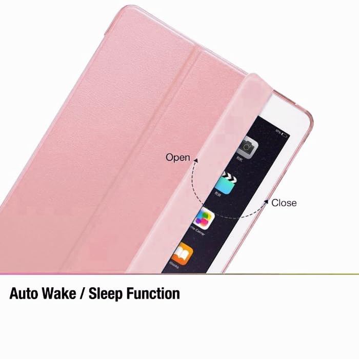 SU Case for iPad Pro 12.9 Case 2nd Generation 2017/1st Generation 2015(Model: A1584 A1652 A1670 A1671 A1821), Ultra Slim Lightweight Stand Smart Case with Translucent Frosted Back Cover