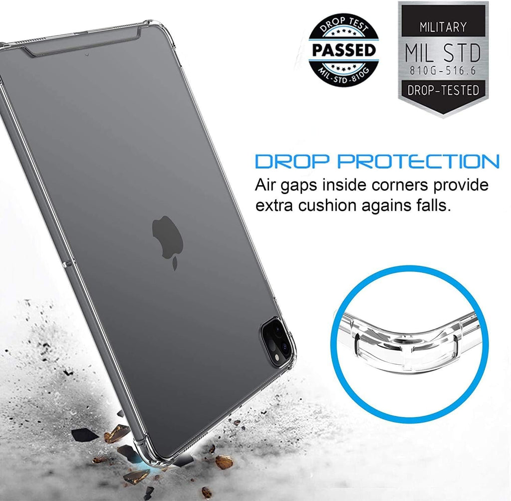 Shock Proof Bumper Gel Case For Apple iPad Pro-11 4rd Generation 2022 & Pro 11 3rd Gen 2021, Pro 11-inch 2nd Gen 2020 11” Clear Slim Transparent Protective Back Cover