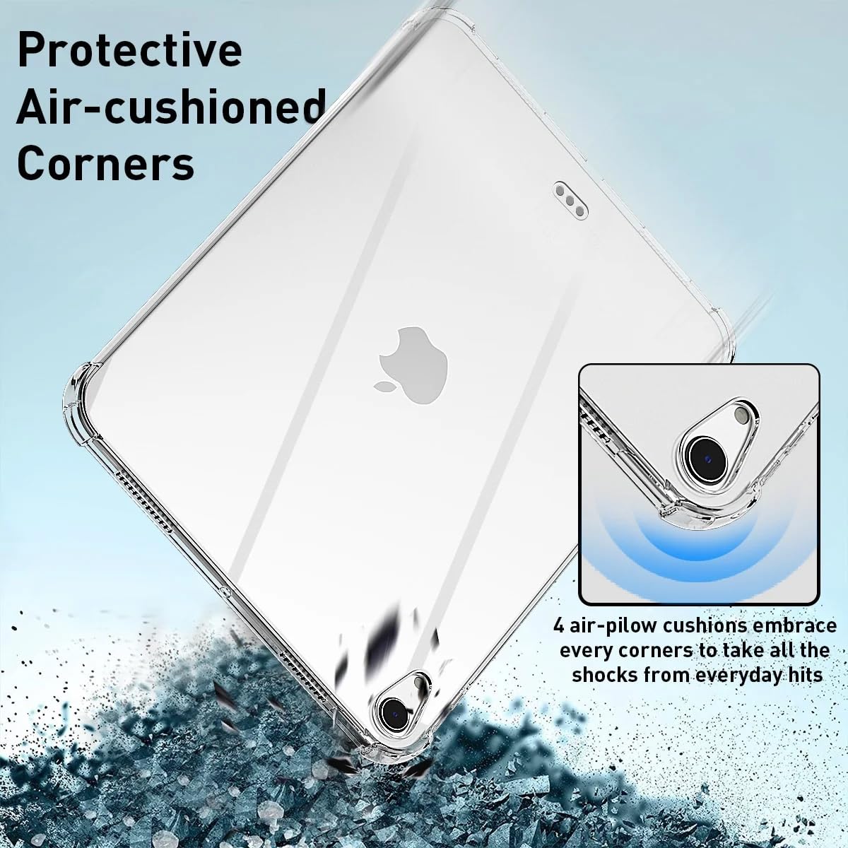 Case For Apple iPad Case Shockproof Crystal Thin Soft TPU Clear Bumper Cover