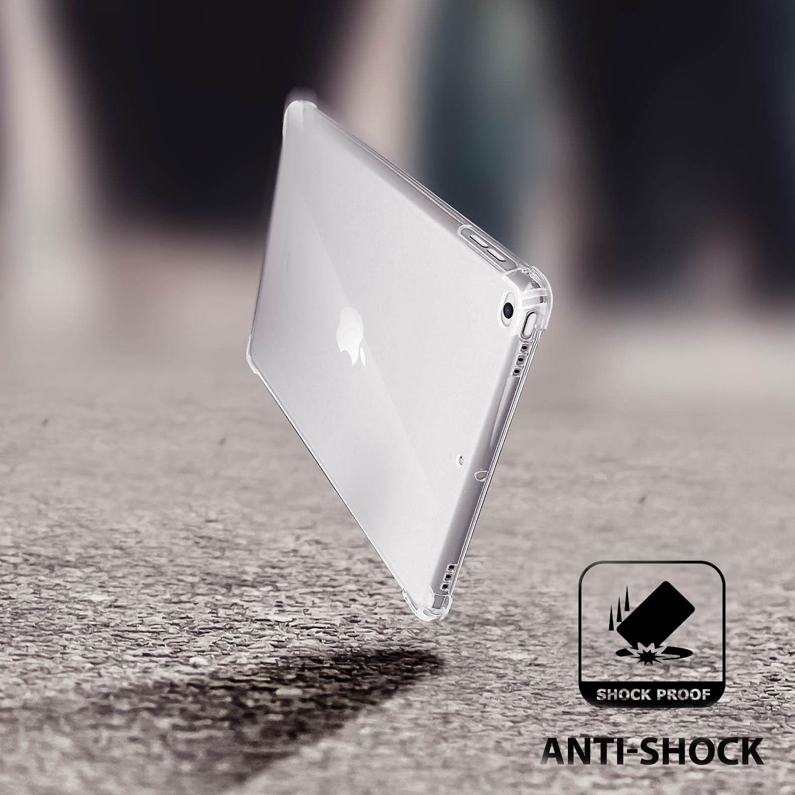 PURE HITECH Apple iPad 9.7 Inch (6th Generation 2018 / 5th Gen 2017 / Air 1 2013 / Air 2 2014) Bumper Case - Silicone Gel Transparent Soft Back Shell Cover, Slim Lightweight Clear