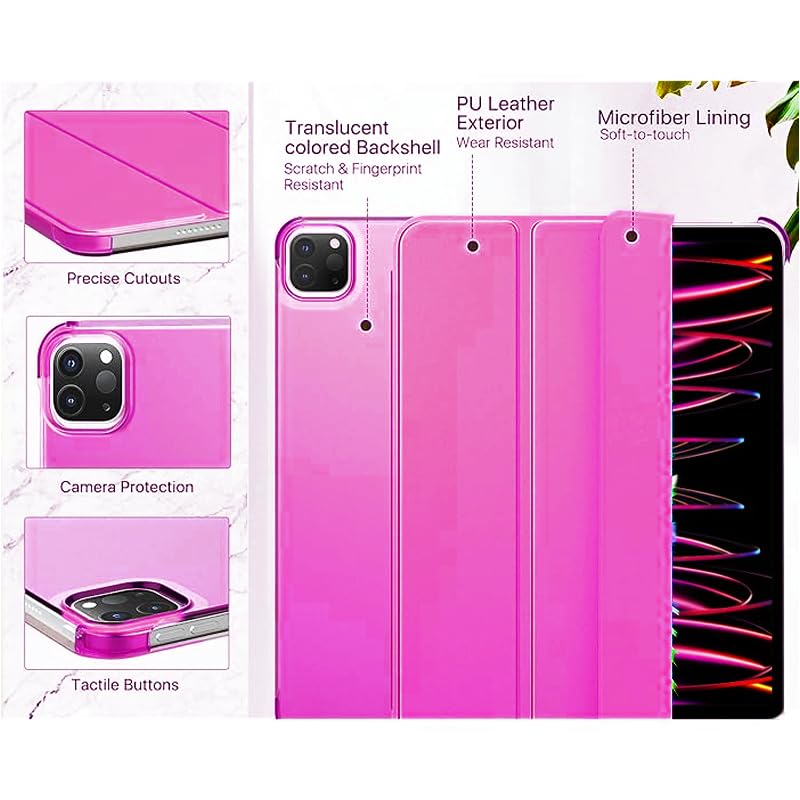 Selling United Case for iPad Pro 12.9-Inch (6th/5th Generation, 2022/2021 Model), Slim Stand Hard Back Shell Smart Cover with Auto Wake/Sleep