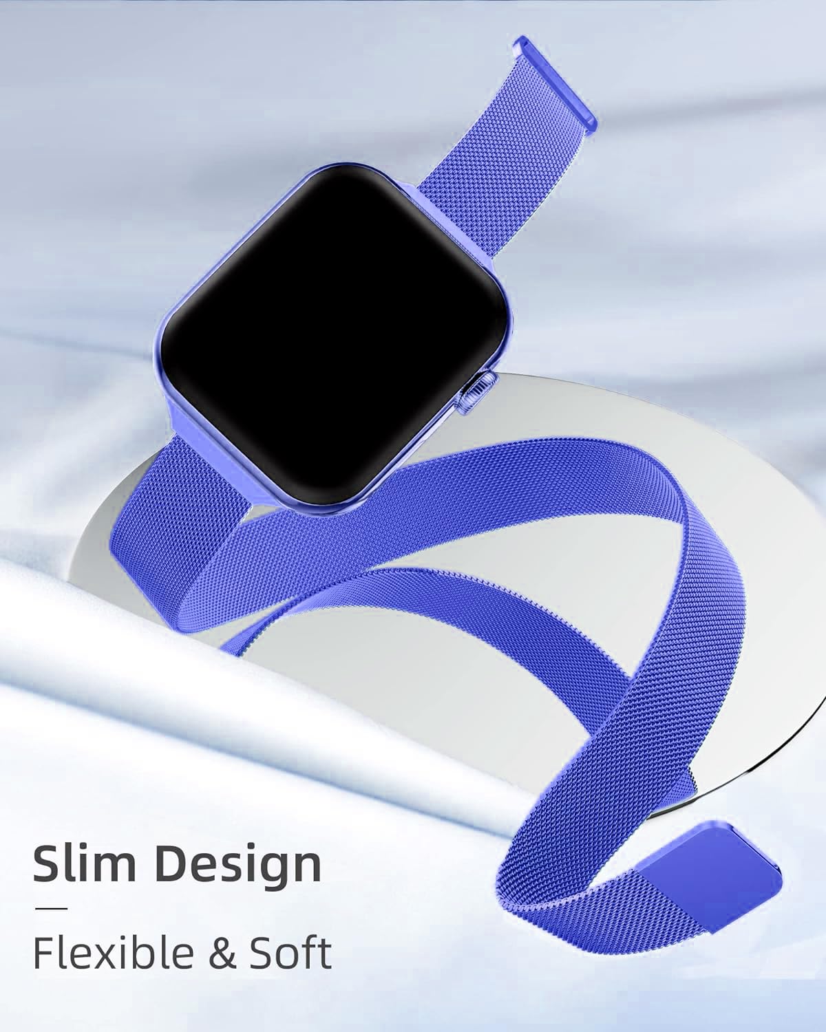 DV Milanese Strap Compatible with Apple Watch Straps 41mm 40mm 38mm Women Men, Dual Magnetic Adjustable Band for iWatch Series 8 7 6 5 4 3 2 1 SE, Fashion Metal Strap for Smart iWatch