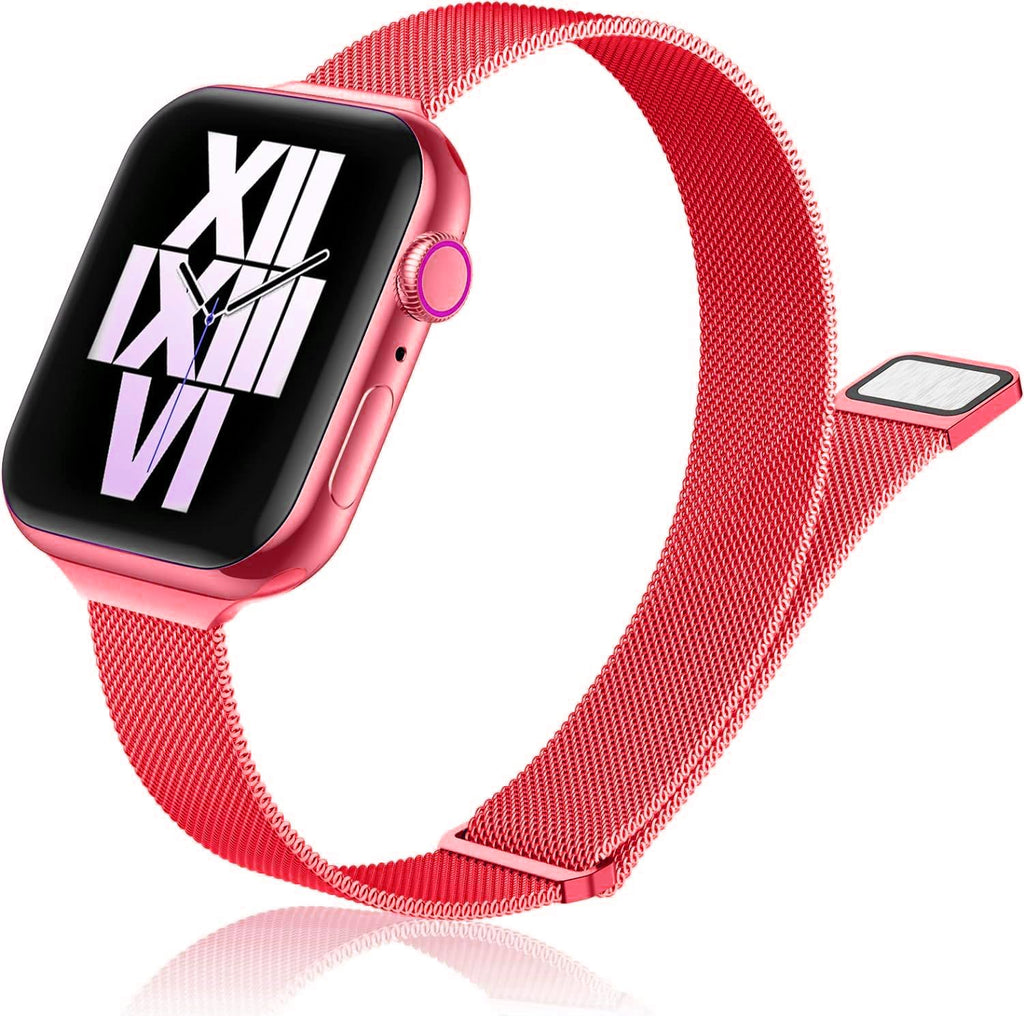 DV Milanese Strap Compatible with Apple Watch Straps 41mm 40mm 38mm Women Men, Dual Magnetic Adjustable Band for iWatch Series 8 7 6 5 4 3 2 1 SE, Fashion Metal Strap for Smart iWatch