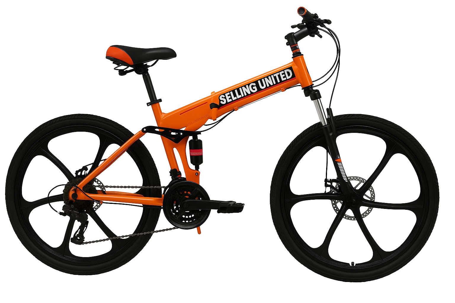 selling united 26inch Foldable Mountain Bike Dual Suspension Hardtail Bicycle Men Women Mountain Bike 21 Speed Drivetrain Lightweight Frame Sport Cycling Bike for Adult