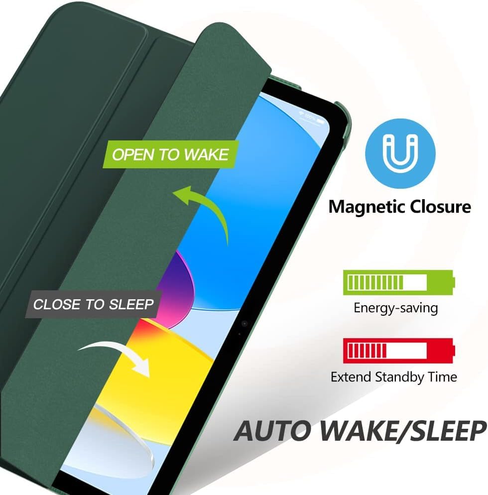 SU for A16 2025 11th / 10th Generation (2025/2022,11 inch/10.9 Inch), Slim Stand Hard PC Translucent Back Shell Smart Cover Case, Support Touch ID, Auto Wake/Sleep