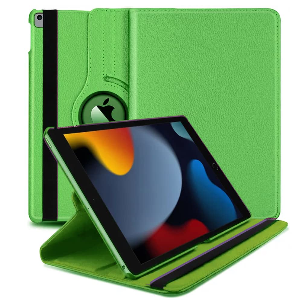 For iPad 10.2 Case 9th/8th/7th Generation (2021/2020/2019) 360 Leather Wallet Rotating Durable Protective Cover with Auto Wake/Sleep