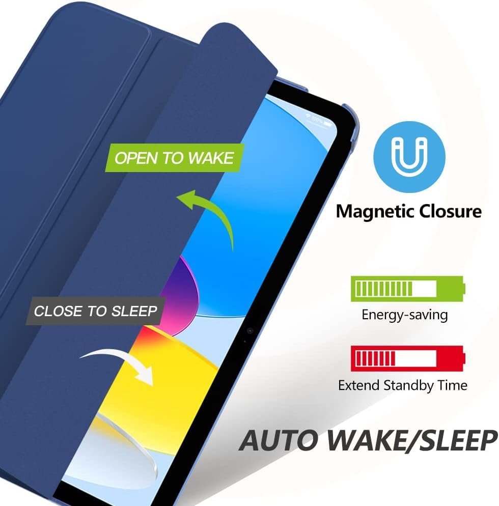 SU for A16 2025 11th / 10th Generation (2025/2022,11 inch/10.9 Inch), Slim Stand Hard PC Translucent Back Shell Smart Cover Case, Support Touch ID, Auto Wake/Sleep