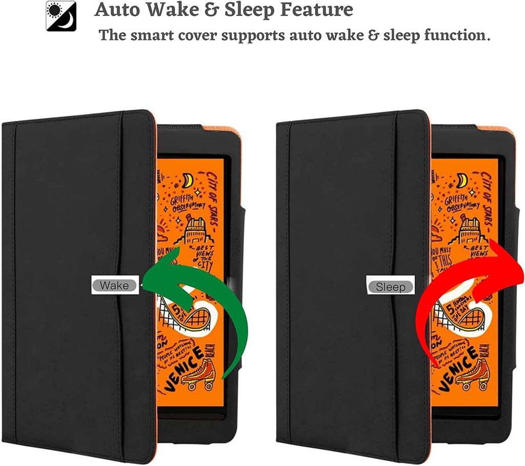 Dv-Case New Black & Tan Apple iPad 10.2”- 7th Gen 2019 / 8th Gen 2020 9th Gen 2021 iPad Air 3 iPad Pro 10.5 Case Leather Case-with Built-in magnet for Sleep & Awake Feature -PU Leather Case