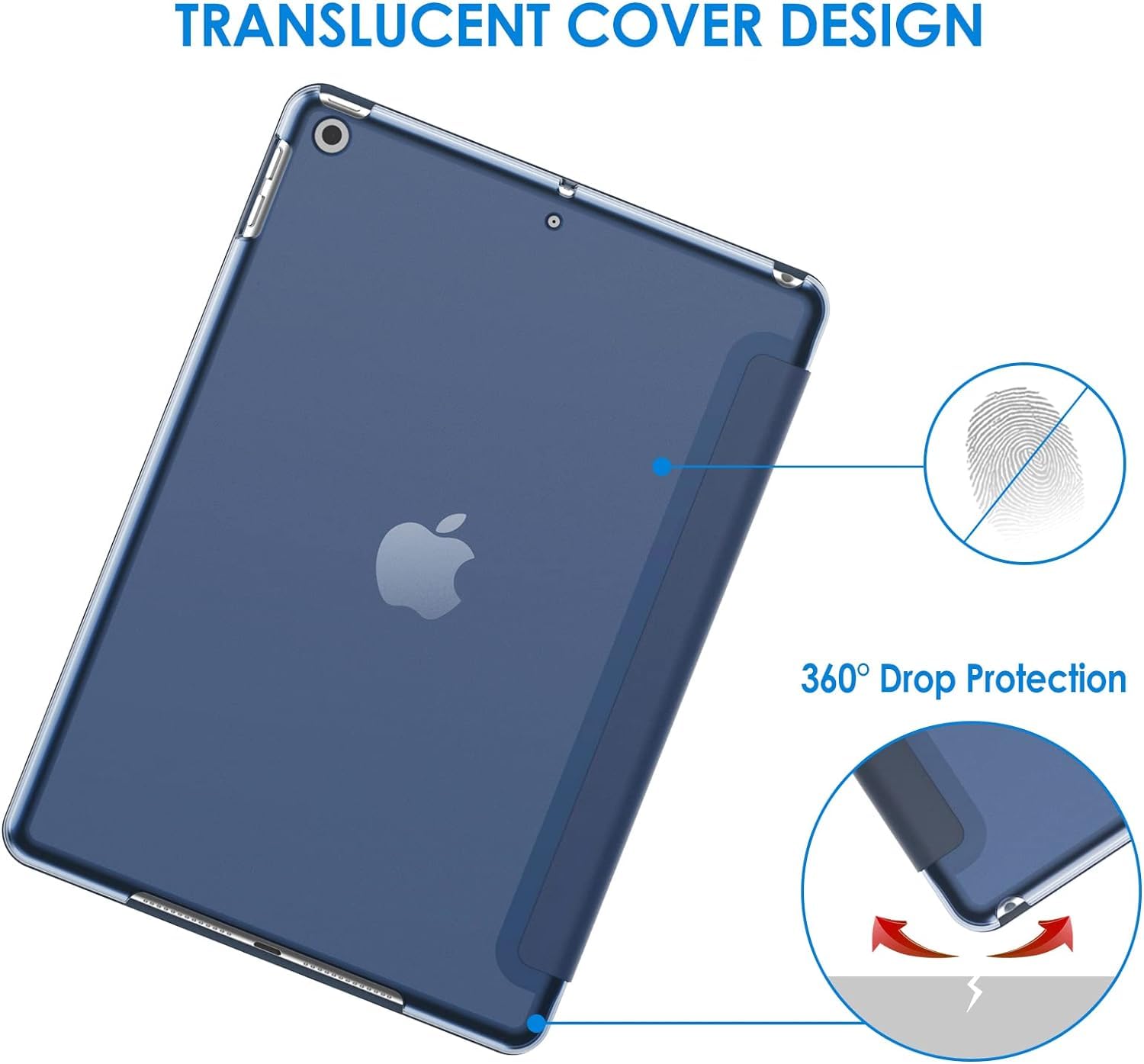 For Apple iPad 10.2 inch 9th/ 8th/ 7th Generation, Smart Magnetic Stand Case, Leather Cover with Magnetic Closure, Anti-Scratch and Lightweight Case (2021/2020/2019)