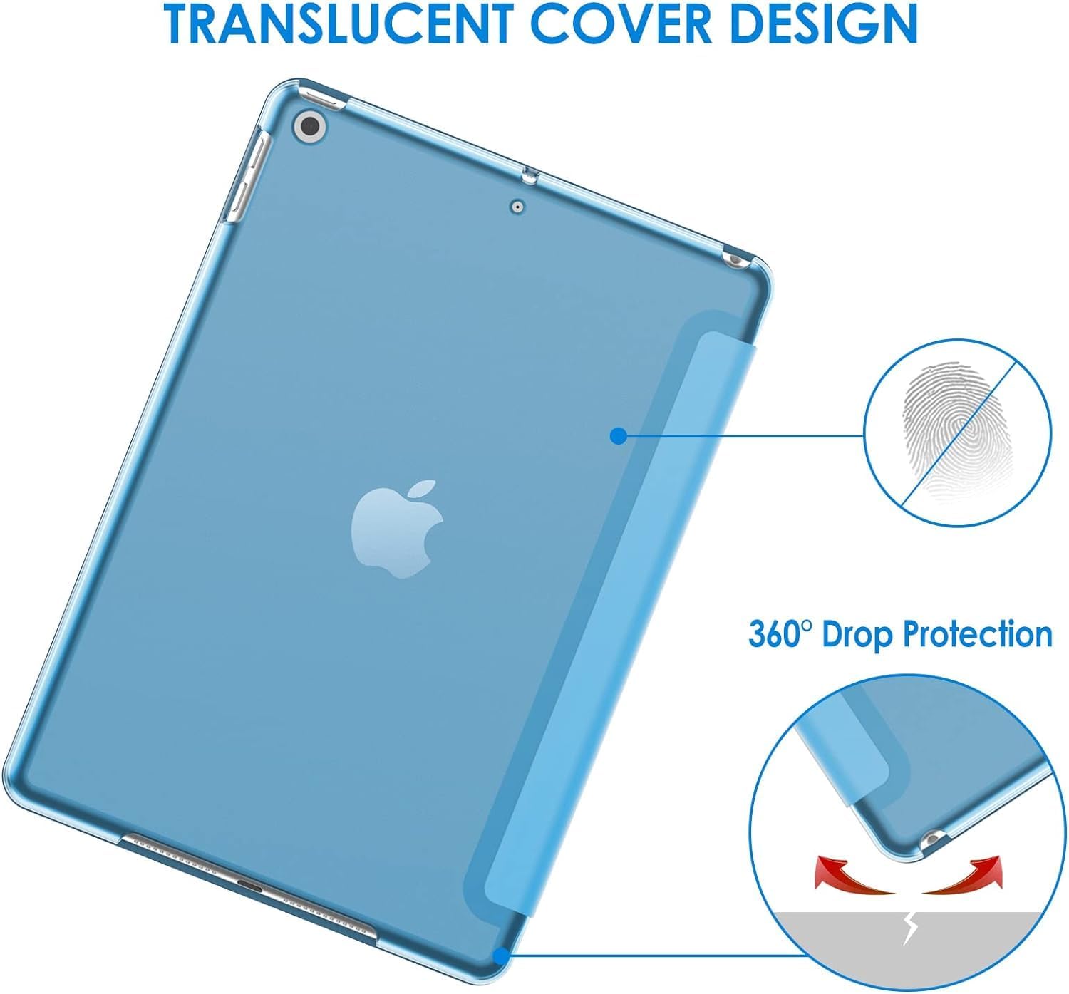 For Apple iPad 10.2 inch 9th/ 8th/ 7th Generation, Smart Magnetic Stand Case, Leather Cover with Magnetic Closure, Anti-Scratch and Lightweight Case (2021/2020/2019)