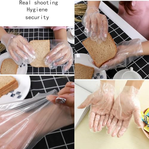 United Clear Disposable Plastic Gloves 1000 Count for Food Prep and Kitchen - Ideal for Handling, Cooking, Cleaning and Parties