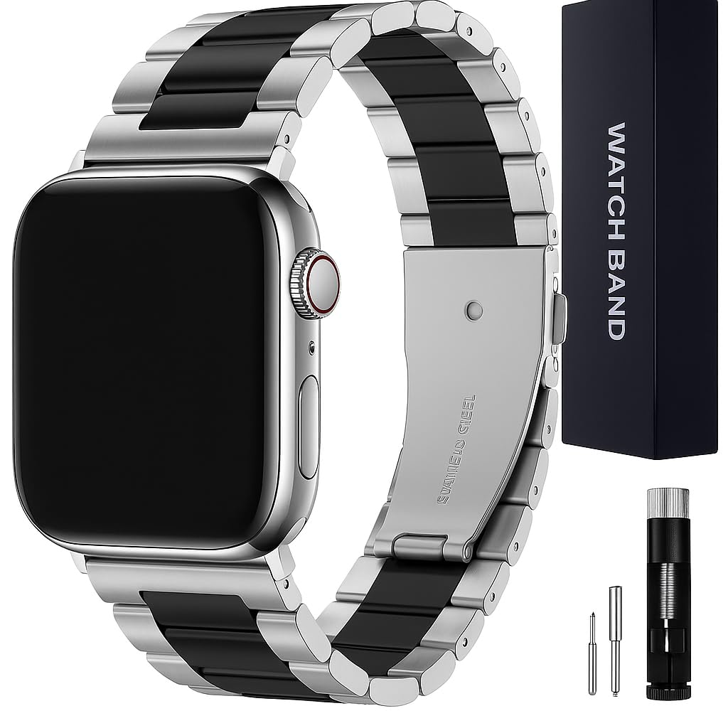 Metal Band Compatible with Apple Watch Strap 49mm 46mm 45mm 44mm 42mm 41mm 40mm 38mm, Steel Watch Band for iWatch Ultra3/2/1 SE3/SE2/SE Series S11/10/9/8/7/6/5/4/3/2/1