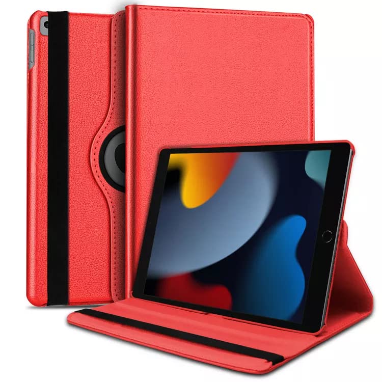 For iPad 10.2 Case 9th/8th/7th Generation (2021/2020/2019) 360 Leather Wallet Rotating Durable Protective Cover with Auto Wake/Sleep