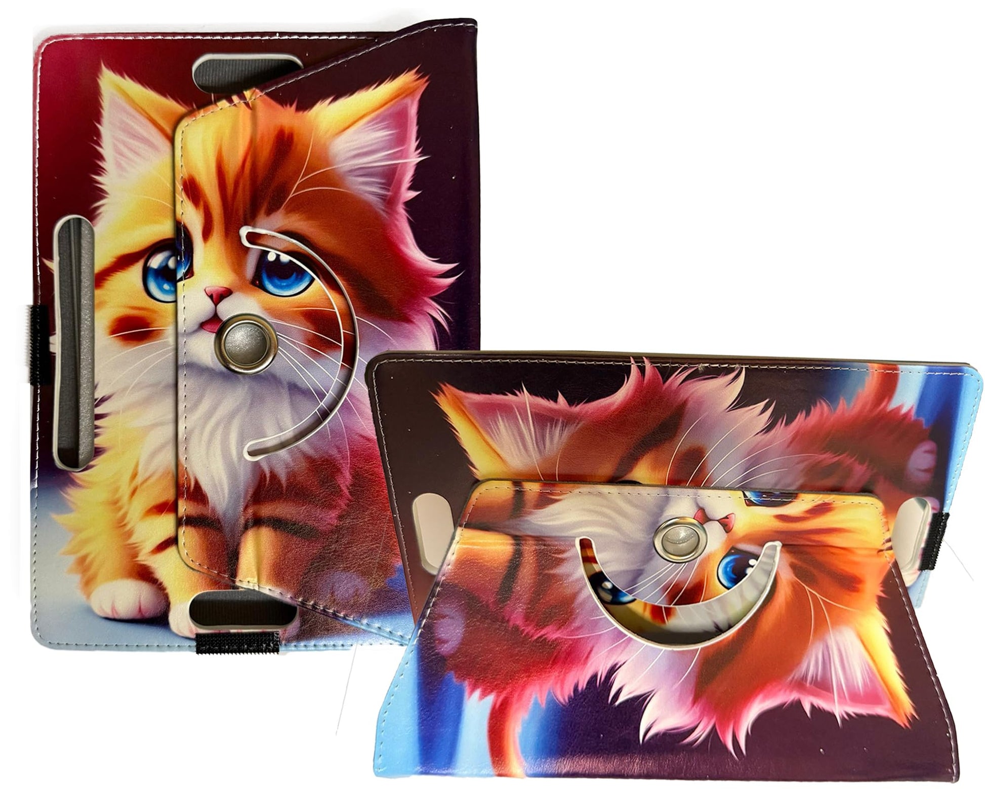 SU 10 inch Tablet Case - Universal Stand Case Folio Cover Magic Leather 360° Rotating Case Fits for ALL 10 Inch & 10.1in Inch Tablets + Stylus Pen