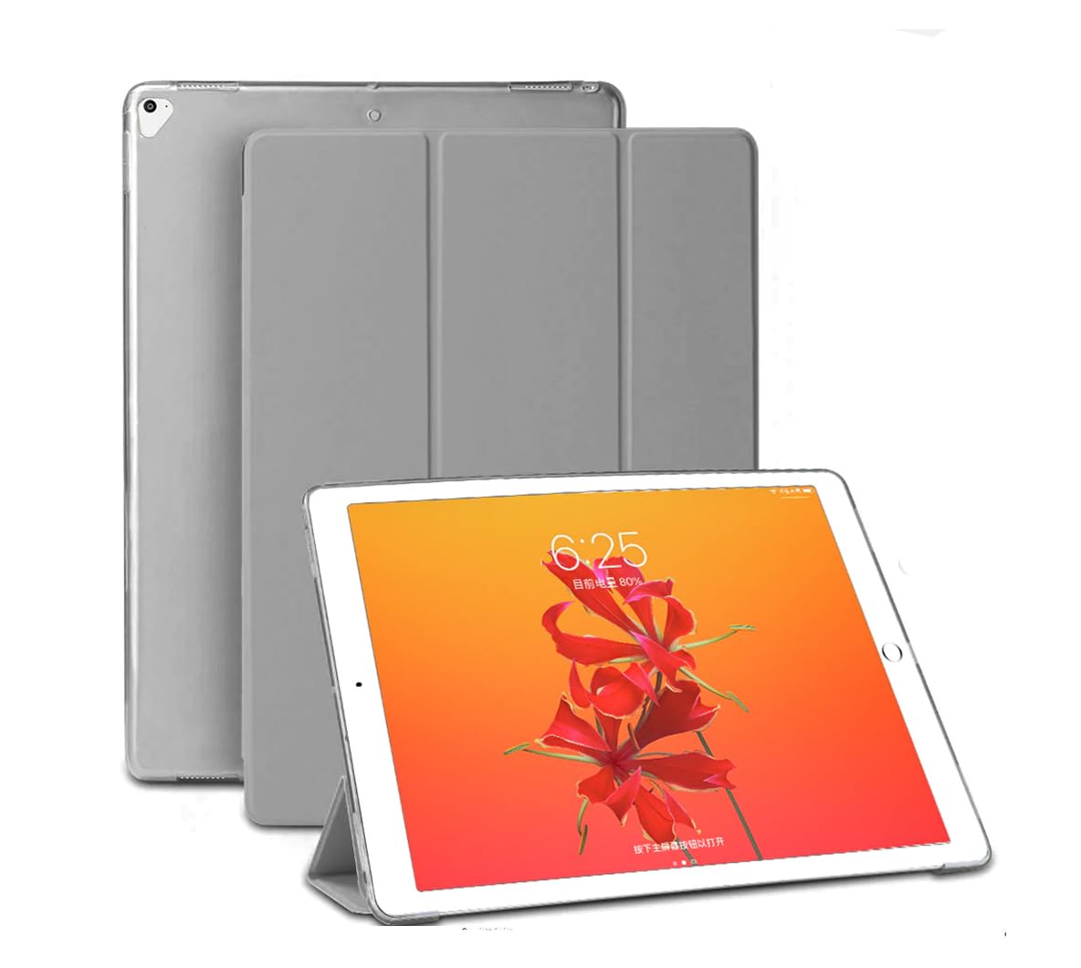 SU Case for iPad Pro 12.9 Case 2nd Generation 2017/1st Generation 2015(Model: A1584 A1652 A1670 A1671 A1821), Ultra Slim Lightweight Stand Smart Case with Translucent Frosted Back Cover