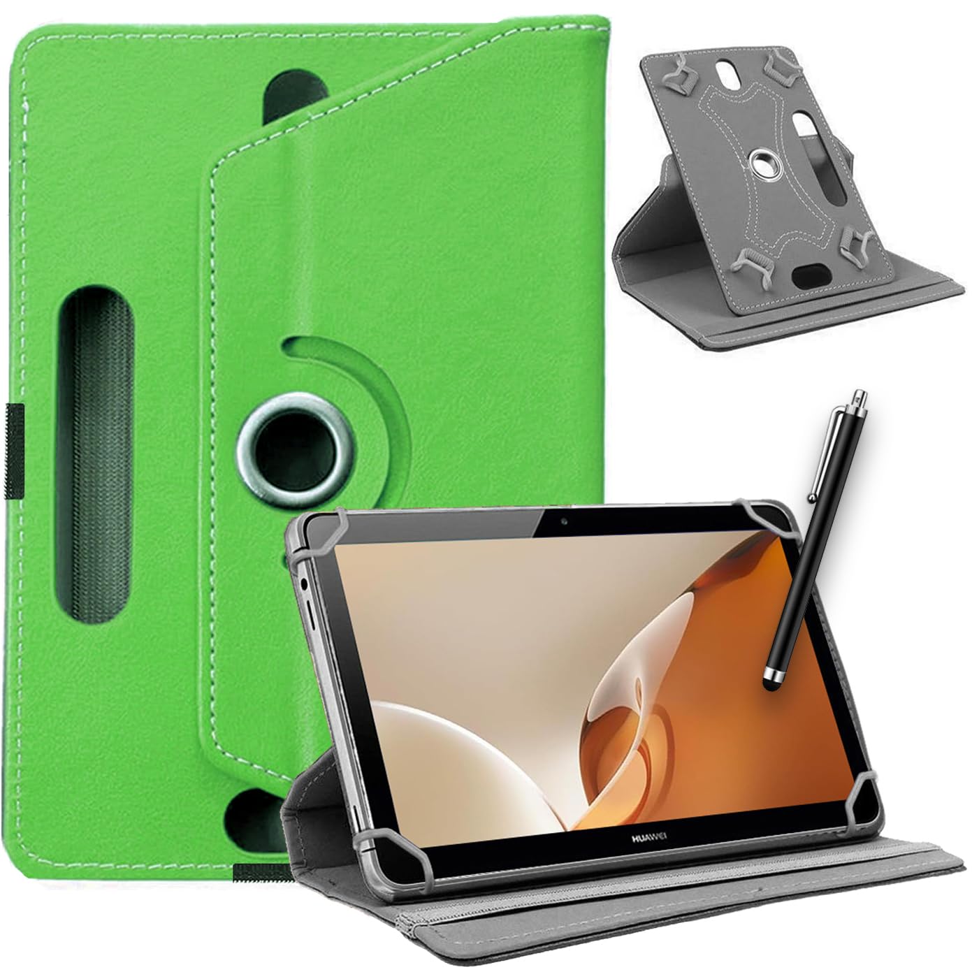 SU 10 inch Tablet Case - Universal Stand Case Folio Cover Magic Leather 360° Rotating Case Fits for ALL 10 Inch & 10.1in Inch Tablets + Stylus Pen