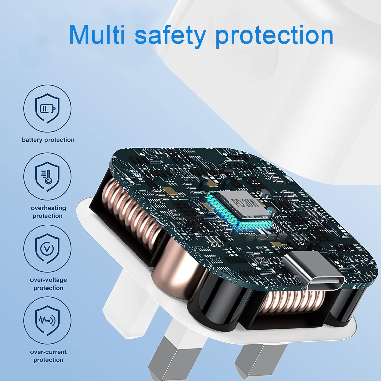 DV 20W USB C Fast Charger With Cable Compatible with iPhone 15 14/14 Plus/14 Pro/14 Pro Max/13 12 11 X XR XS SE 8 7 6 6S Mini, Pad Pro, USBC PD Charging Plug UK Type C Power Adapter and 3.2FT Cord