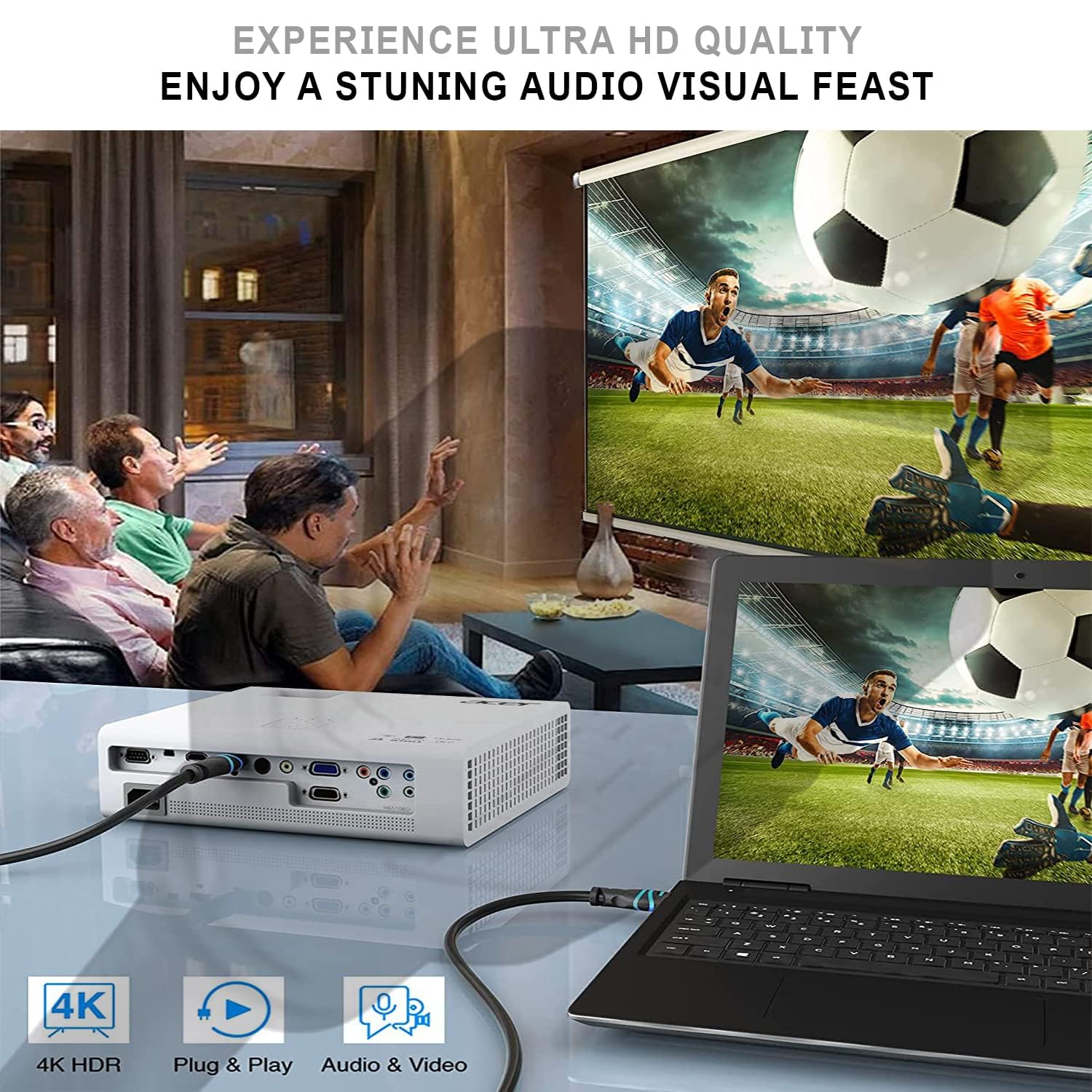 Selling United HDMI Cable, High-Speed Ultra HD HDMI 2.0 Cable, Compatible with Fire TV HDMI 2.0 1.4 Blu-ray PS4 PS5 Xbox Series X Switch HD 1080p PC HDMI