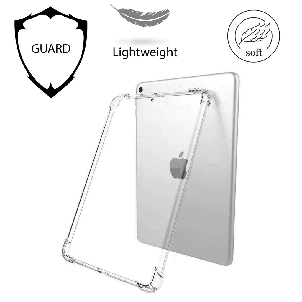 PURE HITECH Apple iPad 9.7 Inch (6th Generation 2018 / 5th Gen 2017 / Air 1 2013 / Air 2 2014) Bumper Case - Silicone Gel Transparent Soft Back Shell Cover, Slim Lightweight Clear