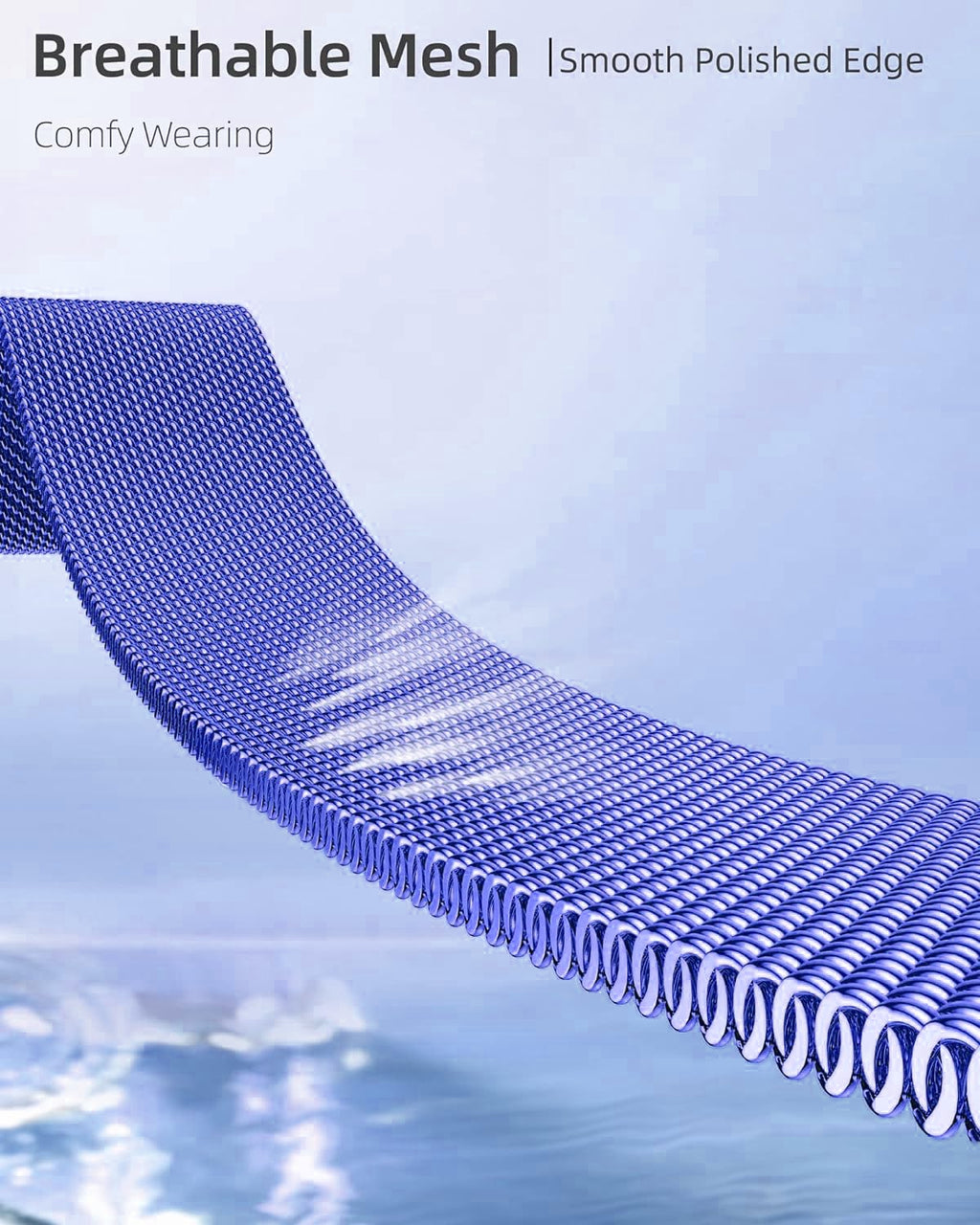 DV Milanese Strap Compatible with Apple Watch Straps 45mm 44mm 42mm Women Men, Magnetic Adjustable Band for iWatch Series 8 7 6 5 4 3 2 1 SE, Fashion Metal Strap for Smart iWatch (Blue)