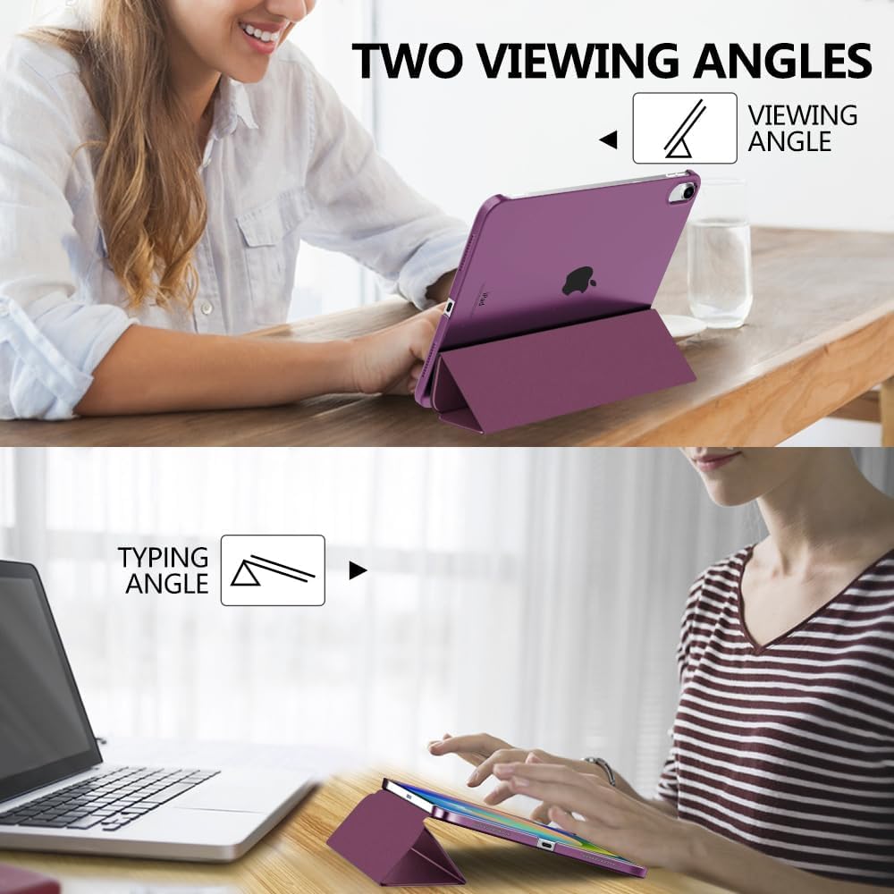 SU for A16 2025 11th / 10th Generation (2025/2022,11 inch/10.9 Inch), Slim Stand Hard PC Translucent Back Shell Smart Cover Case, Support Touch ID, Auto Wake/Sleep