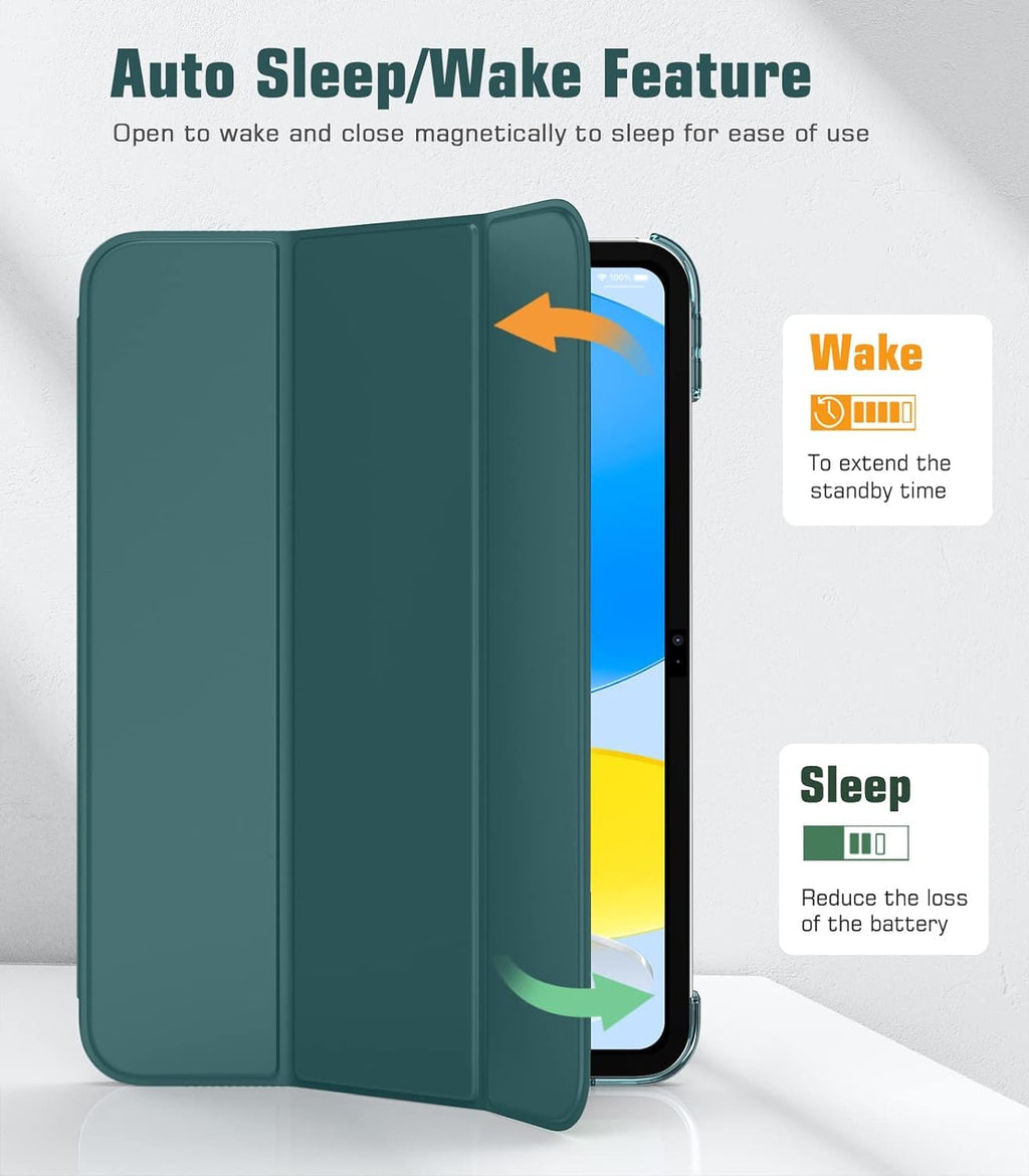 SU for A16 2025 11th / 10th Generation (2025/2022,11 inch/10.9 Inch), Slim Stand Hard PC Translucent Back Shell Smart Cover Case, Support Touch ID, Auto Wake/Sleep