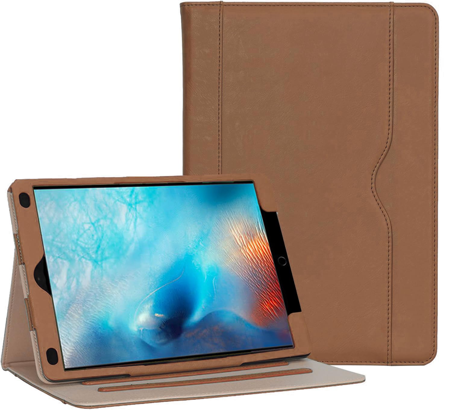 [Corner Protection] Multi-Angle Viewing Stand Case for iPad Pro 12.9 Inch 2015/2017 1st and 2nd Gen Models, Premium Leather, Magnetic Flip Stand Cover Auto Wake/Sleep