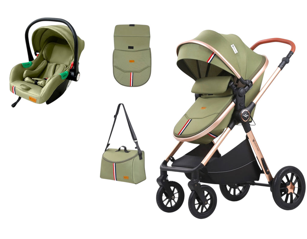 Baby Pram Buggy Car Seat 3 in 1 Travel System Pushchair One Size Fits All