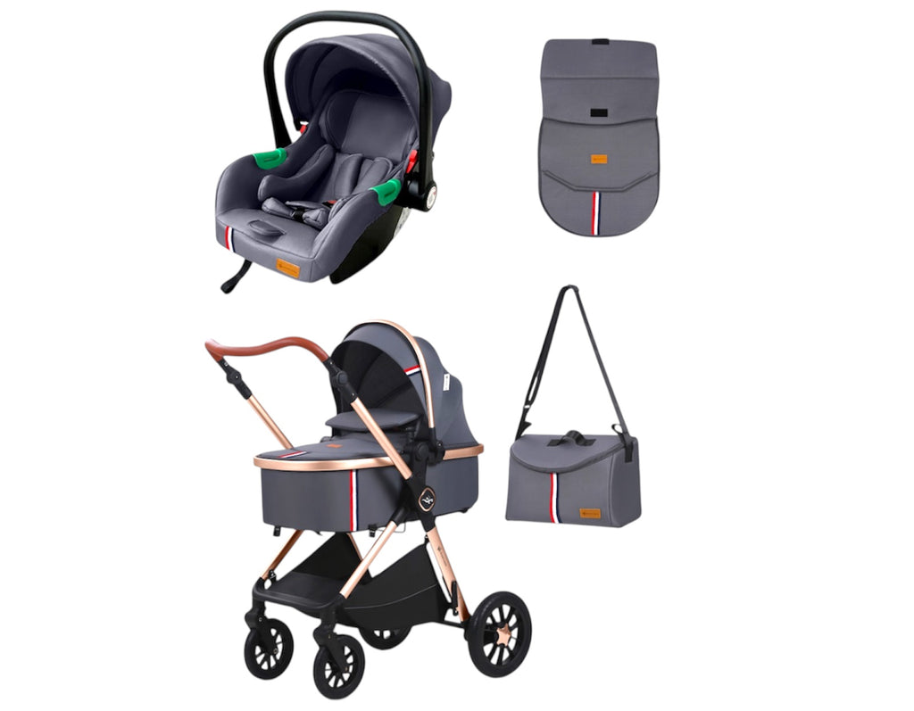 Baby Pram Buggy Car Seat 3 in 1 Travel System Pushchair One Size Fits All